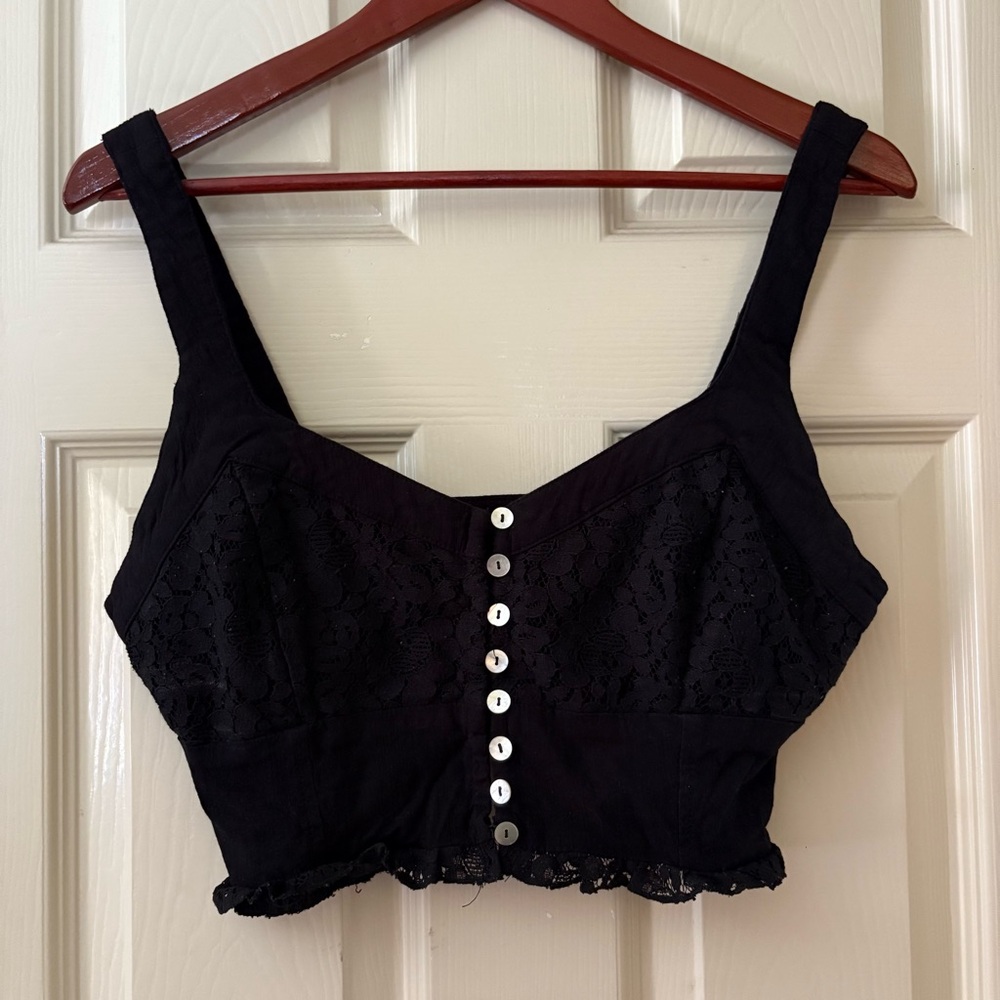 Free People Black Bralette Crop Top
